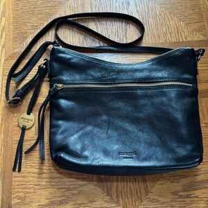 Margot Elegant Black Leather Crossbody Bag